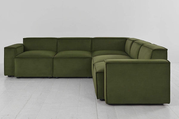 Vine image 2 - Model 03 Corner Sofa in Vine Velvet Side Angle View