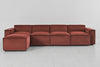 Brick image 1 - Model 03 4 Seater Left Chaise in Brick Velvet Front View