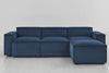 Teal image 1 - Model 03 3 Seater Right Chaise in Teal Velvet Front View