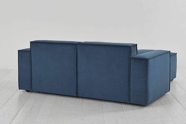 Teal image 3 - Model 03 2 Seater Left Chaise in Teal Velvet Rear View