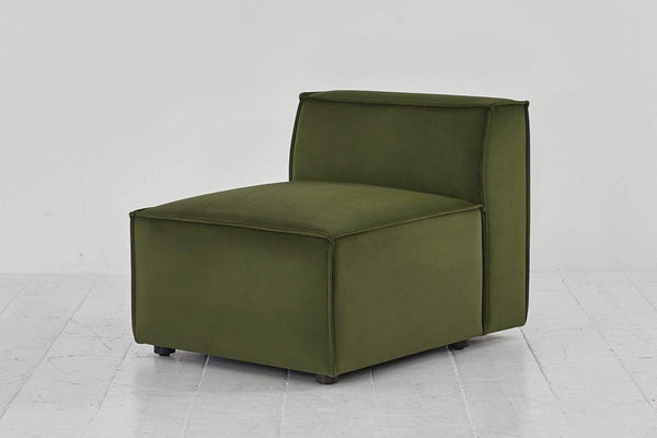 Vine image 3 - Model 03 Single Seat in Vine Velvet Side Angle View