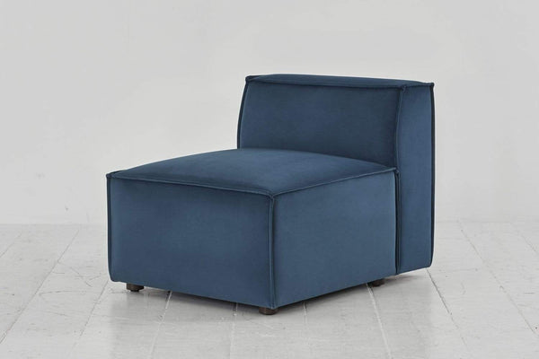 Teal image 2 - Model 03 Single Seat in Teal Velvet Side on View