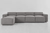 Shadow image 1 - Model 03 4 Seater Left Chaise in Shadow Linen Front View