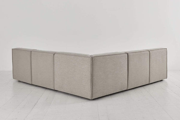 Pumice image 3 - Model 03 Corner Sofa with Ottoman in Pumice Linen Rear View