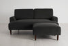 Charcoal Image 1 - Model 05 2 Seater Chaise in Charcoal Velvet - Front View