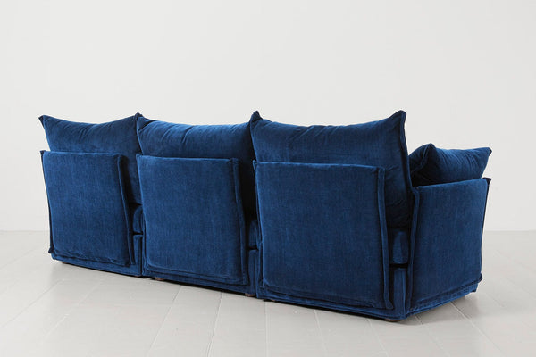 Navy Image 3 - Model 06 3 Seater Left Corner Sofa in Navy Back View