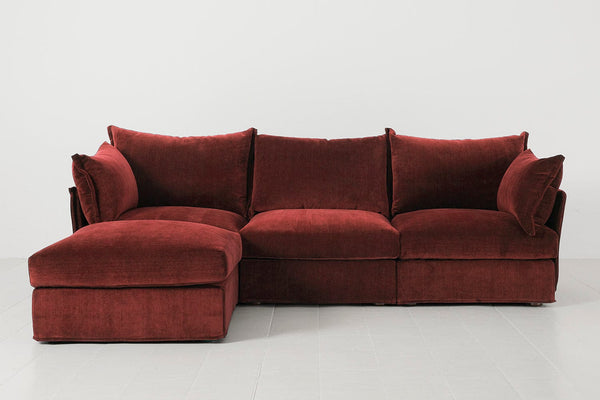 Burgundy Image 1 - Model 06 3 Seater Left Corner Sofa in Burgundy Front View