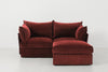 Burgundy Image 1 - Model 06 2 Seater Right Corner Sofa in Burgundy Front View