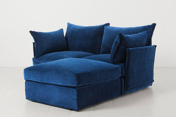 Navy Image 2 - Model 06 2 Seater Right Corner Sofa in Navy Side View