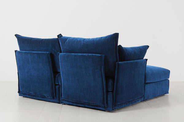 Navy Image 3 - Model 06 2 Seater Left Corner Sofa in Navy Back View