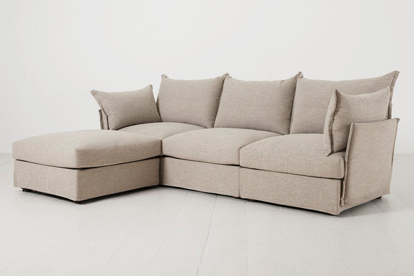 Pumice Image 2 - Model 06 3 Seater Left Corner Sofa in Pumice Side View