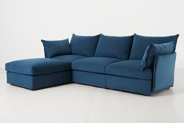 Teal Image 2 - Model 06 3 Seater Left Corner Sofa in Teal Side View