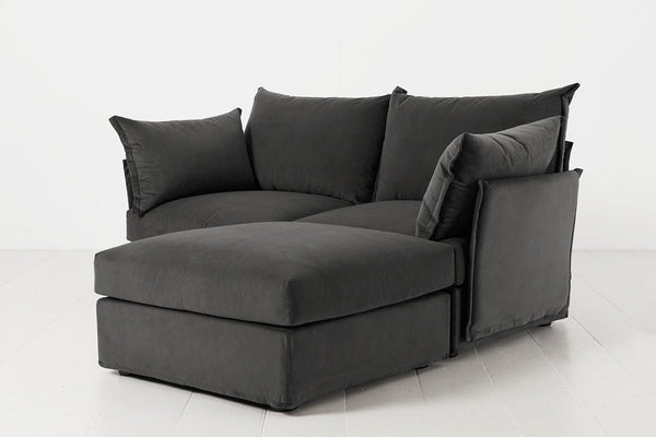 Charcoal Image 2 - Model 06 2 Seater Right Corner Sofa in Charcoal Side View