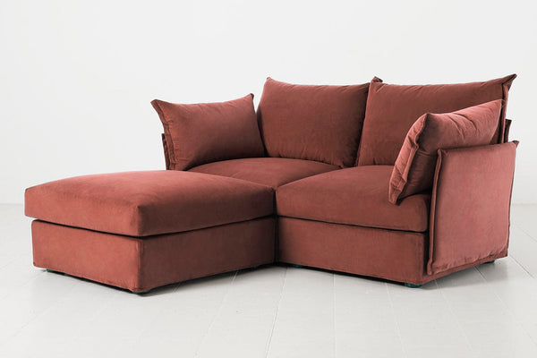 Brick Image 2 - Model 06 2 Seater Left Corner Sofa in Brick angle  Detail