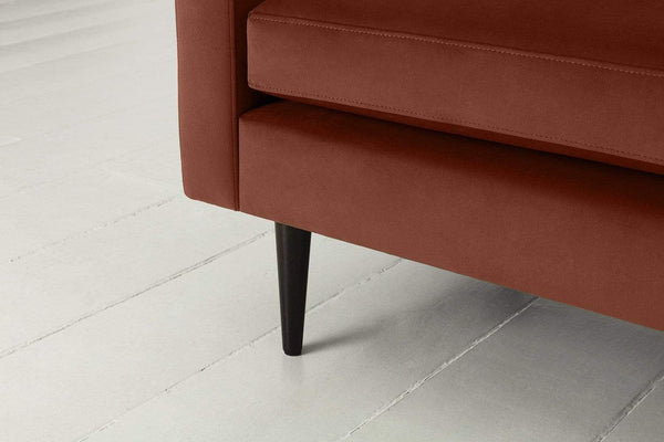 Brick image 4 - Model 01 3 Seater in Brick Velvet Leg Detail